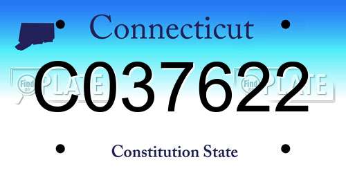 C037622 Connecticut License Plate