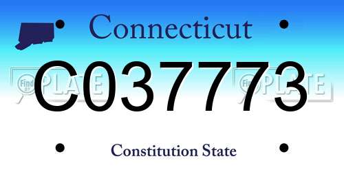 C037773 Connecticut License Plate