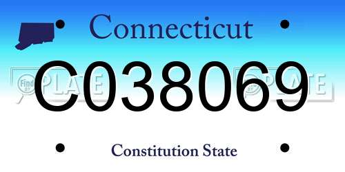 C038069 Connecticut License Plate