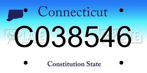 C038546 Connecticut License Plate