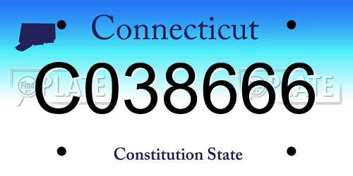 C038666 Connecticut License Plate