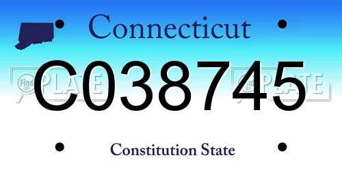 C038745 Connecticut License Plate