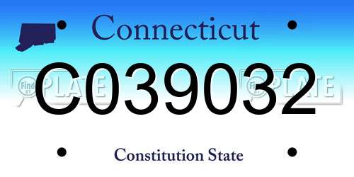C039032 Connecticut License Plate