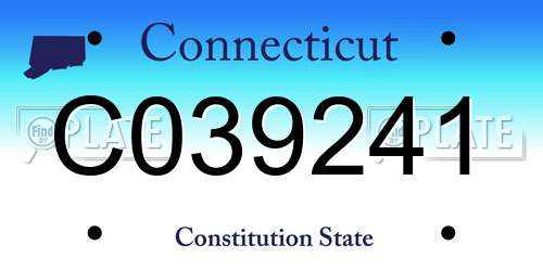 C039241 Connecticut License Plate