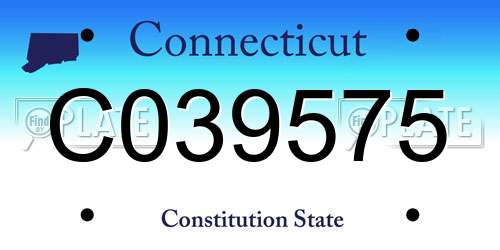 C039575 Connecticut License Plate