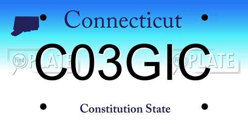 C03GIC Connecticut License Plate