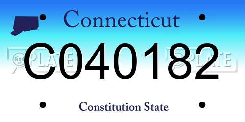 C040182 Connecticut License Plate