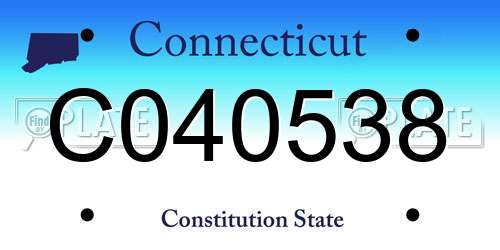 C040538 Connecticut License Plate