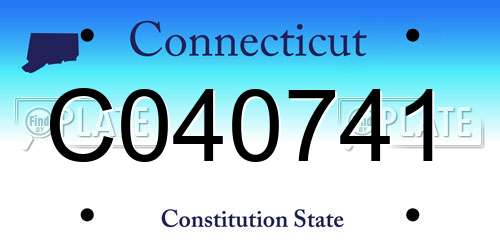 C040741 Connecticut License Plate