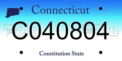 C040804 Connecticut License Plate