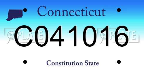 C041016 Connecticut License Plate