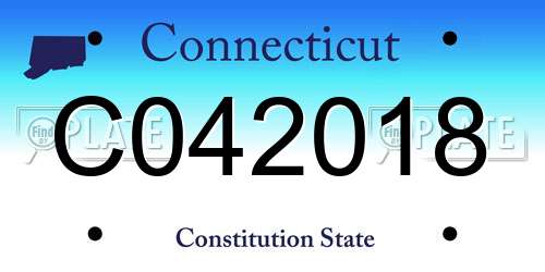 C042018 Connecticut License Plate