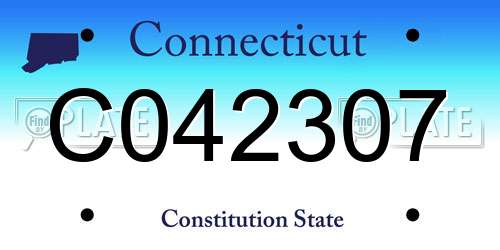 C042307 Connecticut License Plate