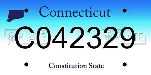 C042329 Connecticut License Plate
