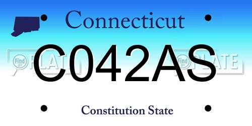 C042AS Connecticut License Plate