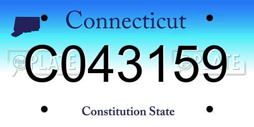 C043159 Connecticut License Plate