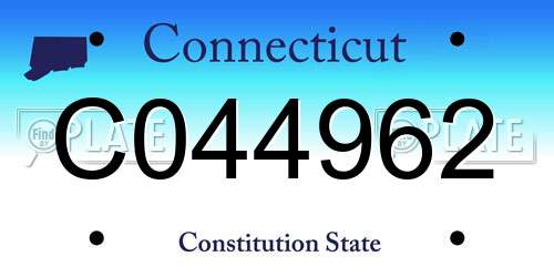 C044962 Connecticut License Plate