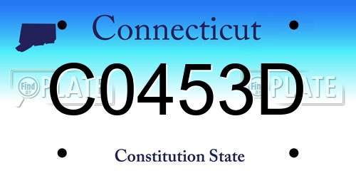 C0453D Connecticut License Plate