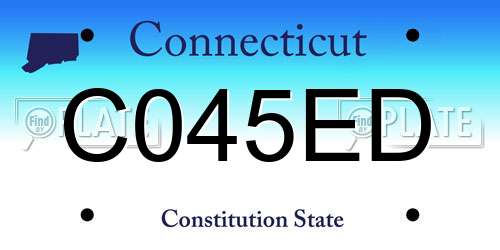 C045ED Connecticut License Plate
