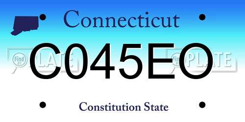 C045EO Connecticut License Plate