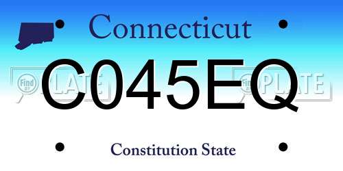 C045EQ Connecticut License Plate