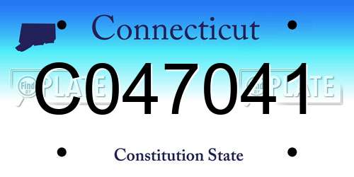 C047041 Connecticut License Plate