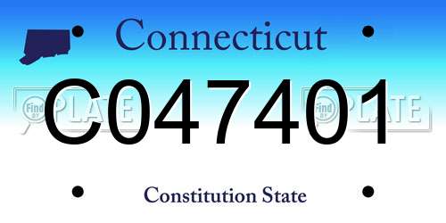 C047401 Connecticut License Plate