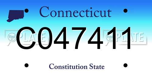 C047411 Connecticut License Plate