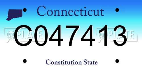 C047413 Connecticut License Plate
