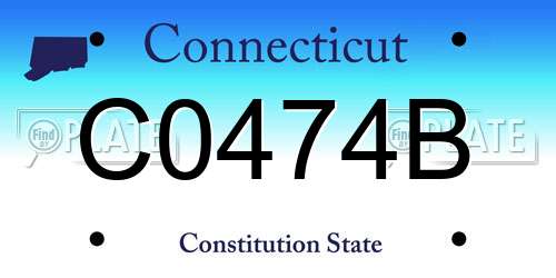 C0474B Connecticut License Plate