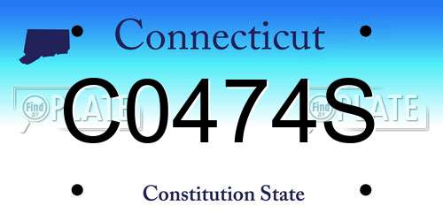 C0474S Connecticut License Plate