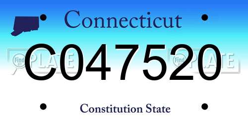 C047520 Connecticut License Plate