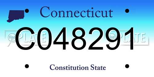 C048291 Connecticut License Plate