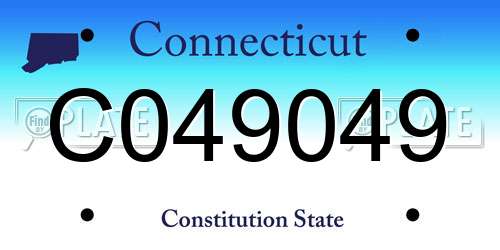 C049049 Connecticut License Plate
