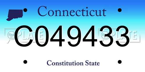 C049433 Connecticut License Plate