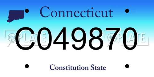C049870 Connecticut License Plate