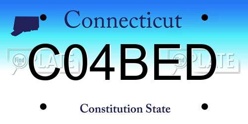 C04BED Connecticut License Plate