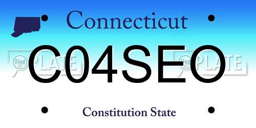 C04SEO Connecticut License Plate
