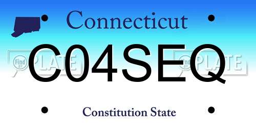 C04SEQ Connecticut License Plate