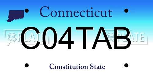 C04TAB Connecticut License Plate