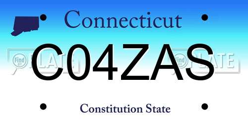 C04ZAS Connecticut License Plate
