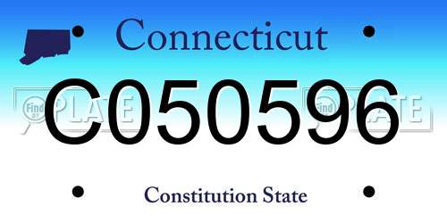 C050596 Connecticut License Plate