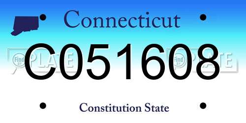 C051608 Connecticut License Plate