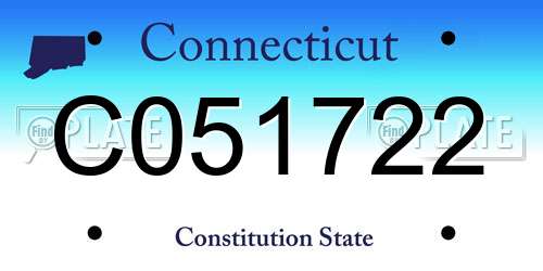 C051722 Connecticut License Plate