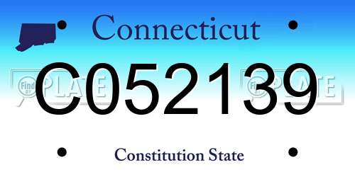 C052139 Connecticut License Plate