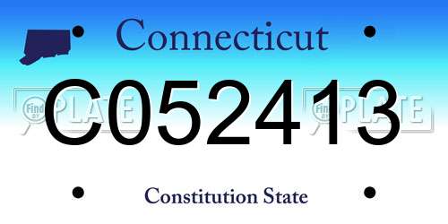 C052413 Connecticut License Plate