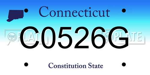 C0526G Connecticut License Plate