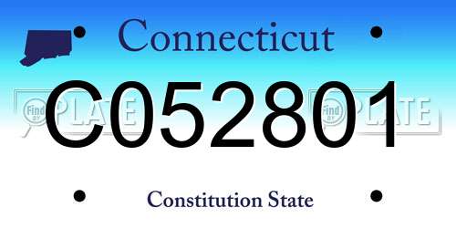 C052801 Connecticut License Plate