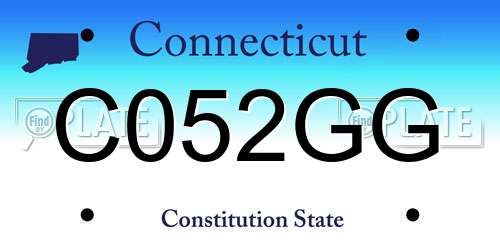C052GG Connecticut License Plate
