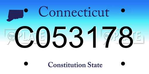 C053178 Connecticut License Plate